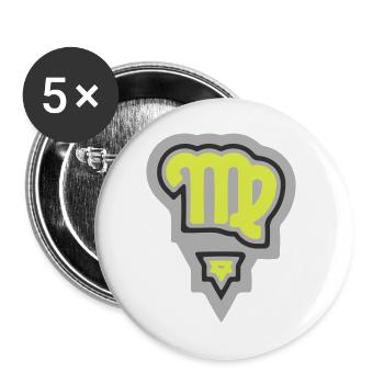Zodiac Tribal Virgo and Earth - Buttons large 2.2''/56 mm (5-pack) - white - Front