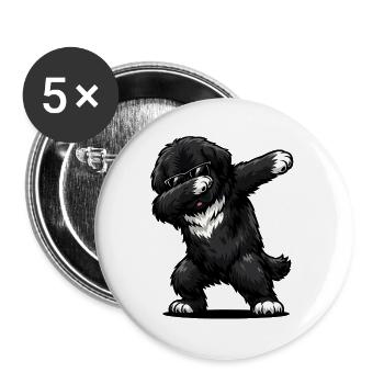Dabbing Newfoundland in Comic Style - Buttons large 2.2''/56 mm (5-pack) - white - Front