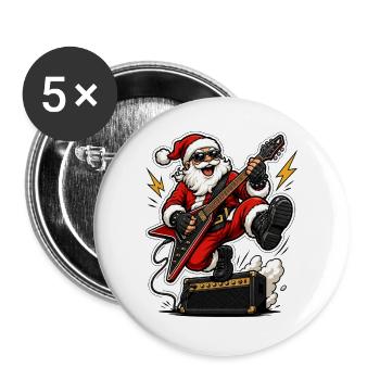 Santa Rock - Buttons groß 56 mm (5er Pack) - Weiß - Vorne