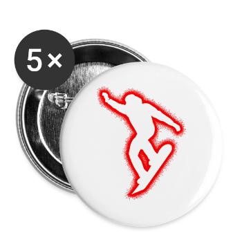 Snowboarders Snowboarding Kids Men's Snowboard - Buttons large 2.2''/56 mm (5-pack) - white - Front
