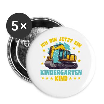 ich bin ein Kindergartenkind Kindergarten Einhorn - Buttons groß 56 mm (5er Pack) - Weiß - Vorne