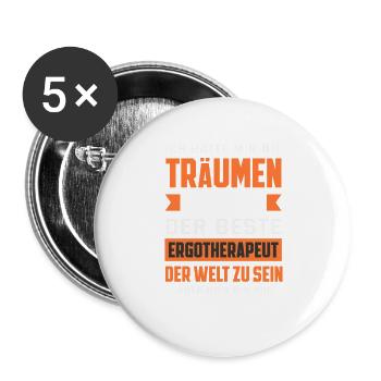 Bester Ergotherapeut - Buttons groß 56 mm (5er Pack) - Weiß - Vorne