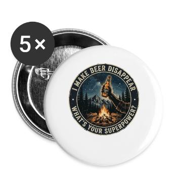 I Make Beer Disappear Craft Beer - Buttons large 2.2''/56 mm (5-pack) - white - Front
