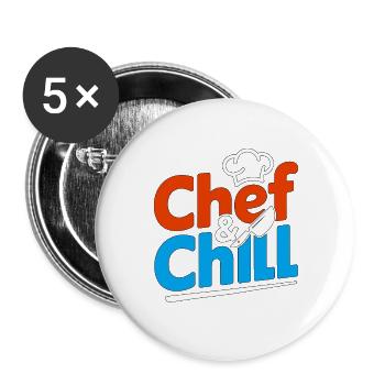 Restaurant Chef & Chill Kitchen Chef Culinary Arts - Buttons large 2.2''/56 mm (5-pack) - white - Front