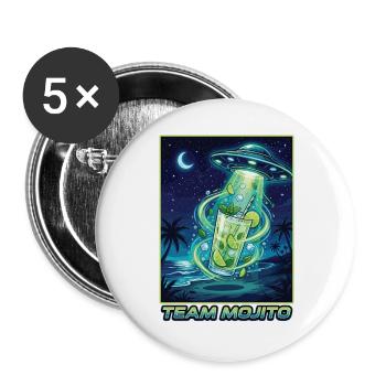 Hen Party Team Mojito Cocktail Bartender - Buttons large 2.2''/56 mm (5-pack) - white - Front