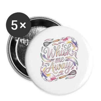 Restaurant Chef Whisk Me Away Professional Chef - Buttons large 2.2''/56 mm (5-pack) - white - Front