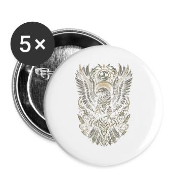 Falconry Falconers - Buttons large 2.2''/56 mm (5-pack) - white - Front