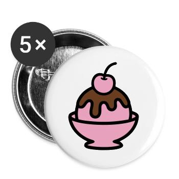 Sundae Cherry Artwork - Buttons large 2.2''/56 mm (5-pack) - white - Front