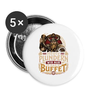 Wikinger  - Buttons groß 56 mm (5er Pack) - Weiß - Vorne