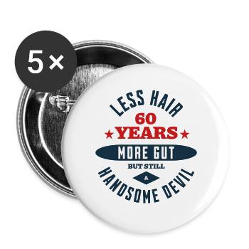 60th Birthday Devil - Buttons large 2.2''/56 mm (5-pack) - white - Front