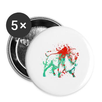 Bison Splash Art - Buttons large 2.2''/56 mm (5-pack) - white - Front