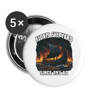 Flokis Shipyard Antique Shipyard 193 AD - Buttons large 2.2''/56 mm (5-pack) - white - Front