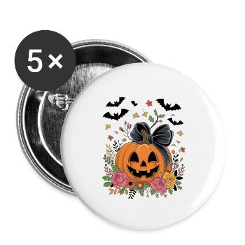 Halloween Pumpkin - Buttons large 2.2''/56 mm (5-pack) - white - Front