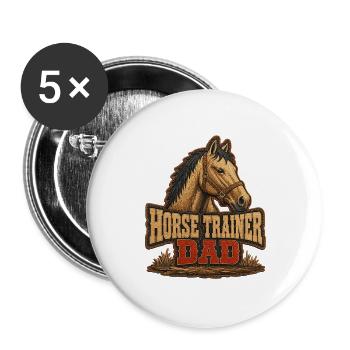 Horse Trainer Dad, Rugged Barn Equestrian Father's - Buttons large 2.2''/56 mm (5-pack) - white - Front