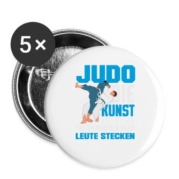 Judo Kunst Kleider Falten Lustiger Spruch - Buttons groß 56 mm (5er Pack) - Weiß - Vorne