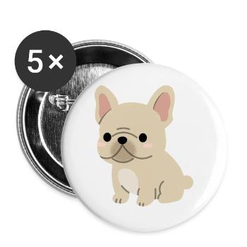 Charming French Bulldog Illustration - Buttons large 2.2''/56 mm (5-pack) - white - Front