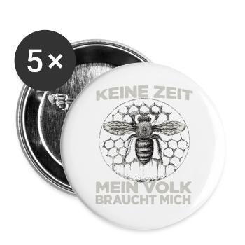 Biene Fan Imker Zubehör Bienenzüchter Imker - Buttons groß 56 mm (5er Pack) - Weiß - Vorne