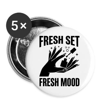 Fresh Set Fresh Mood Nail Design Nails Manicure - Buttons large 2.2''/56 mm (5-pack) - white - Front