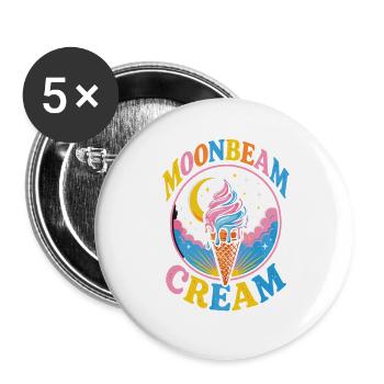 Moonbeam Cream Glace Moon Glace Lover Rétro - Lot de 5 grands badges (56 mm) - blanc - Devant