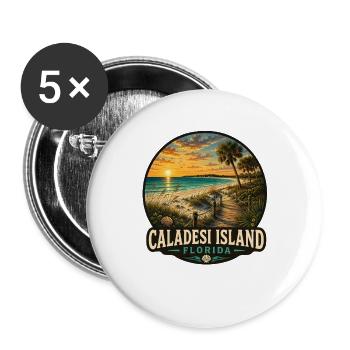 Caladesi Island Vacation Beach Sea Florida - Buttons large 2.2''/56 mm (5-pack) - white - Front
