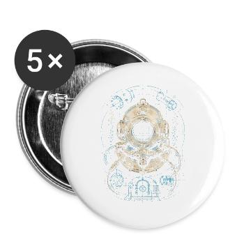 Commercial Diver Industrial Diver - Buttons large 2.2''/56 mm (5-pack) - white - Front