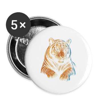Tiger - Buttons large 2.2''/56 mm (5-pack) - white - Front