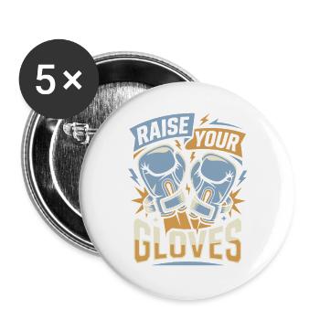 Raise Your Gloves Boxing Gloves - Buttons large 2.2''/56 mm (5-pack) - white - Front