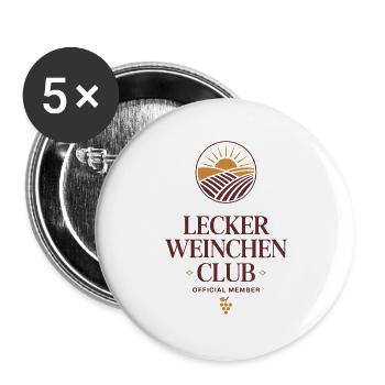 Wine Delicious Wine Club Wine Lovers Red Wine - Buttons large 2.2''/56 mm (5-pack) - white - Front