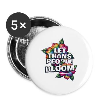 Trans Pride Bloom - Buttons large 2.2''/56 mm (5-pack) - white - Front