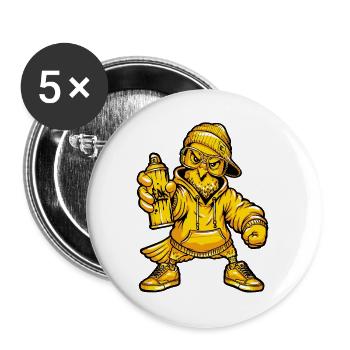 Graffiti Taube Character - Buttons groß 56 mm (5er Pack) - Weiß - Vorne