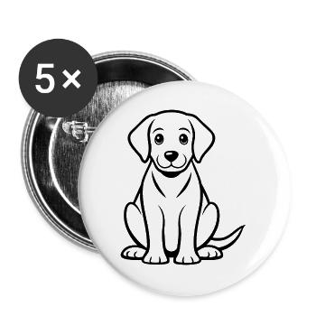 Labrador Puppy - Buttons large 2.2''/56 mm (5-pack) - white - Front