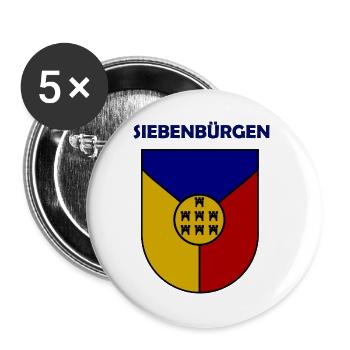 Siebenbürgen Schild mit Türmchen - Buttons groß 56 mm (5er Pack) - Weiß - Vorne