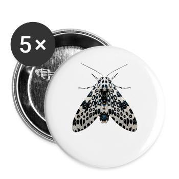 Giant Leopard Moth Hypercompe scribonia Realistic  - Buttons large 2.2''/56 mm (5-pack) - white - Front