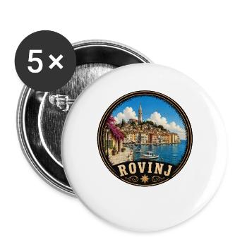 Rovinj Kroatien Altstadt Urlaub Kultur - Buttons groß 56 mm (5er Pack) - Weiß - Vorne