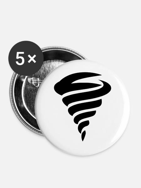 Tornado - Buttons groß 56 mm (5er Pack) - Weiß