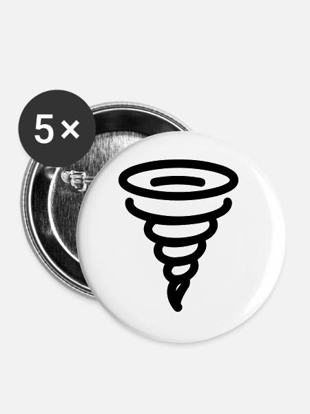 Tornado - Buttons groß 56 mm (5er Pack) - Weiß