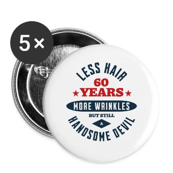 Diable du 60e anniversaire - Lot de 5 grands badges (56 mm) - blanc - Devant