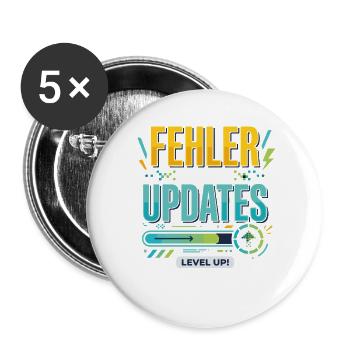Fehler Werden Updates Level Up - Buttons groß 56 mm (5er Pack) - Weiß - Vorne