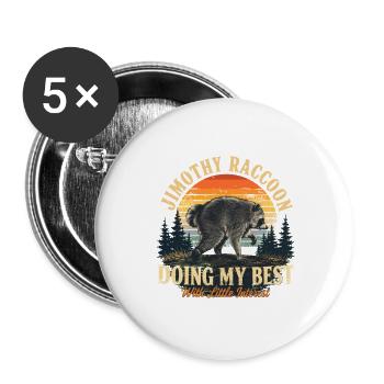 Sarcasme rétro sur les ratons laveurs en train de faire de mon mieux - Lot de 5 grands badges (56 mm) - blanc - Devant