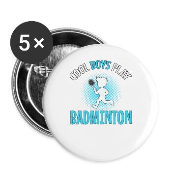 Badminton Players Cool Boys Play Badminton Boys - Buttons large 2.2''/56 mm (5-pack) - white - Front