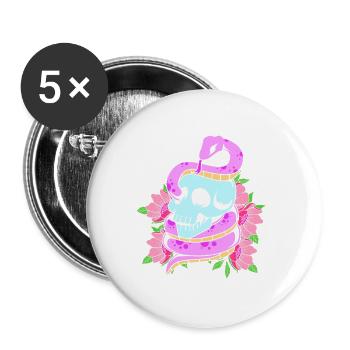 Pastel Gothic - Buttons large 2.2''/56 mm (5-pack) - white - Front