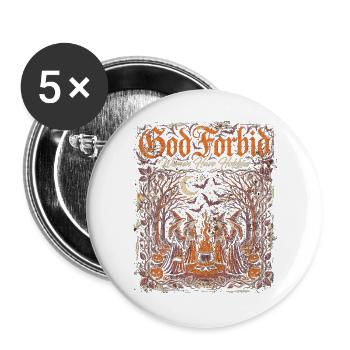 God Forbid Autumn Witches Bonfire - Buttons large 2.2''/56 mm (5-pack) - white - Front