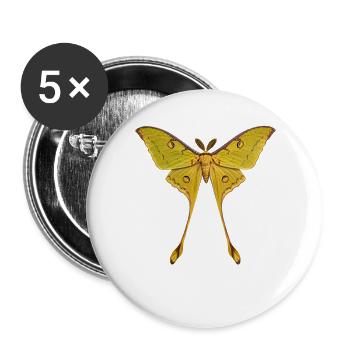Comet Moth Argema mittrei - Buttons large 2.2''/56 mm (5-pack) - white - Front