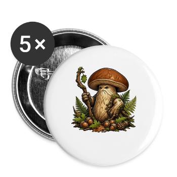 Mooshroom Guardian of the Forest - Buttons large 2.2''/56 mm (5-pack) - white - Front
