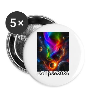 Nebula Neon Eclipse 2026 limitierte Ausgabe - Buttons groß 56 mm (5er Pack) - Weiß - Vorne