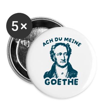 Ach du meine Goethe  Literatur Wortspiel Humor - Buttons groß 56 mm (5er Pack) - Weiß - Vorne