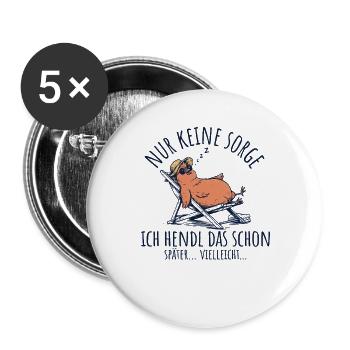 Ich Hendl Das Schon Später Vielleicht Huhn Spruch - Buttons groß 56 mm (5er Pack) - Weiß - Vorne