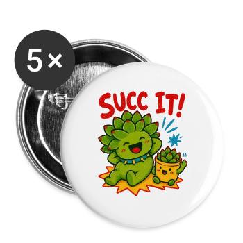 Urban Gardening Succ It Grow Your Own - Buttons large 2.2''/56 mm (5-pack) - white - Front
