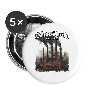 Industrie Gothic Est. 1935 - Buttons large 2.2''/56 mm (5-pack) - white - Front