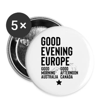 Eurovison  - Buttons large 2.2''/56 mm (5-pack) - white - Front